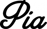 Pia - Schriftzug aus Eichenholz